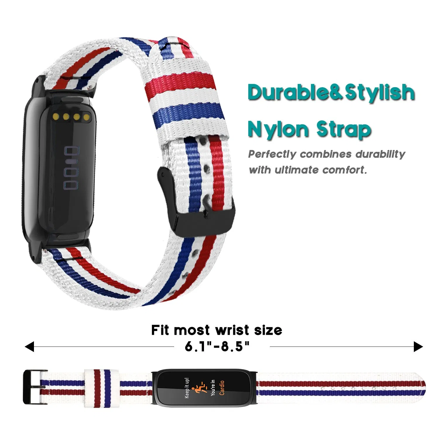 Soft Nylon Quick Release Replacement Sport Breathable Watch Strap Wristband for Fitbit Luxe