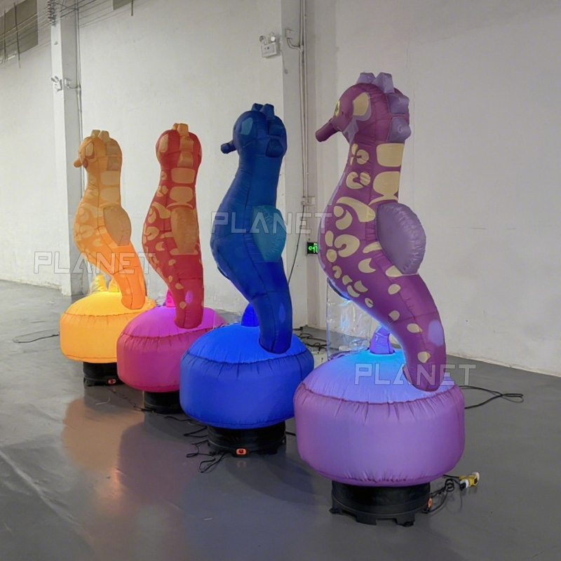 Colorful Lighting Inflatable Seahorse for Party Event Decoration