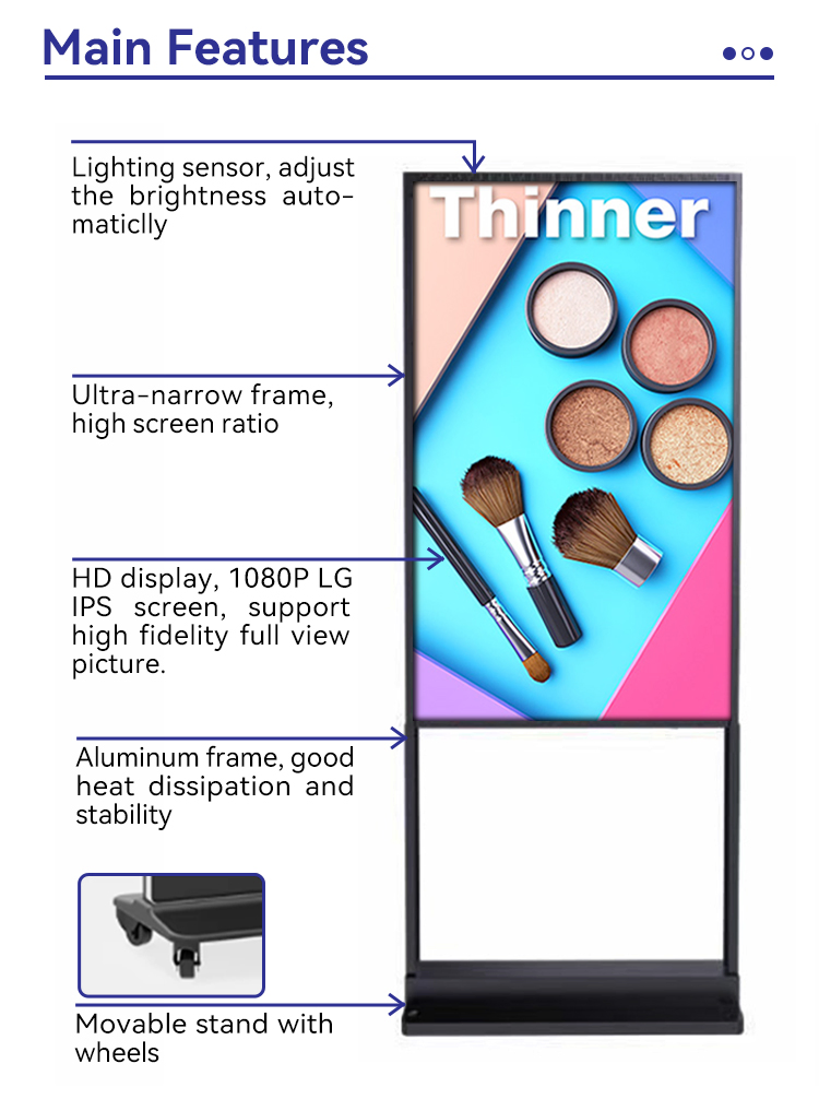 Двусторонний подвесной LCD-дисплей для рекламы в витрине