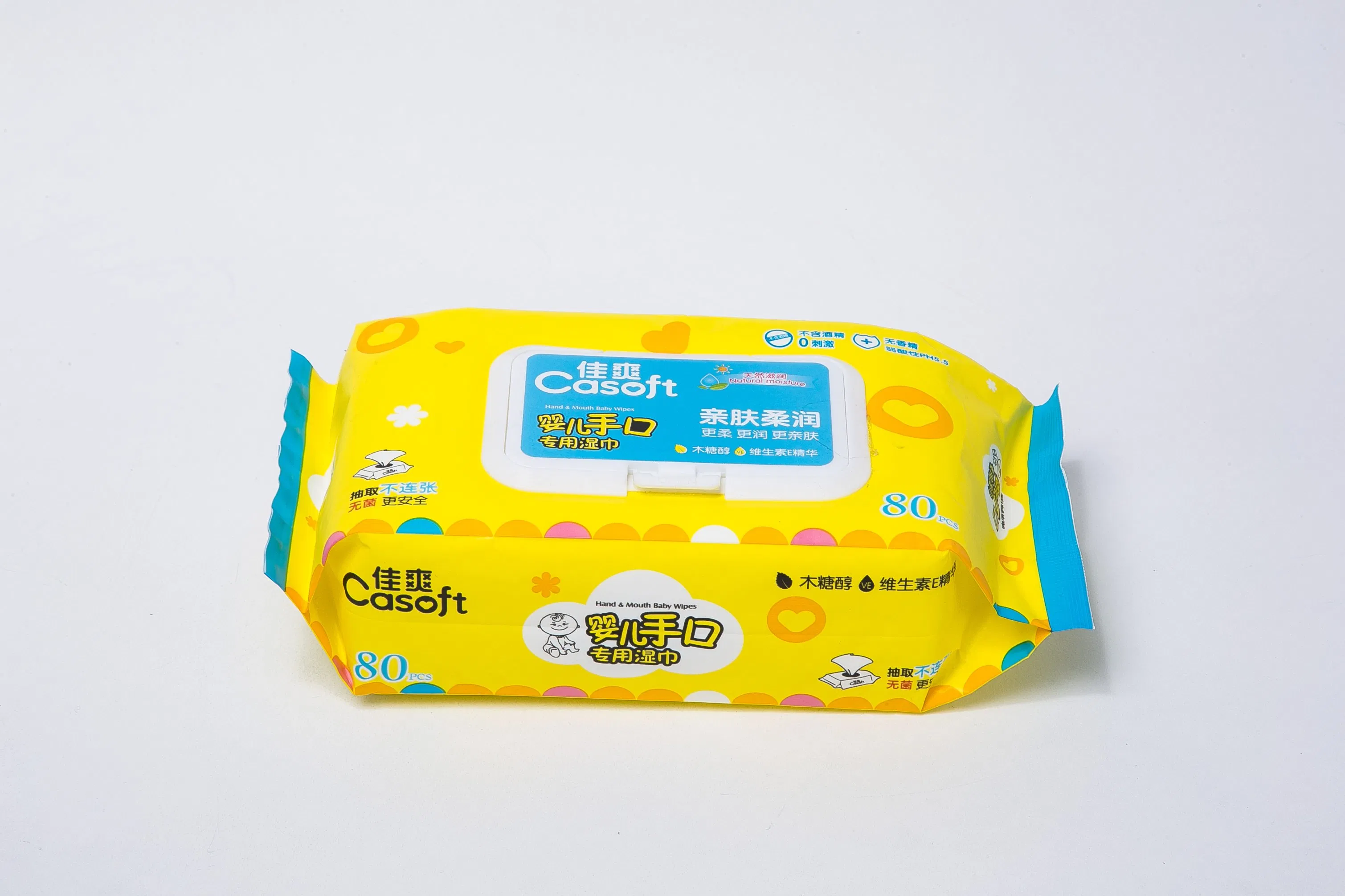 80PCS Organic Baby Wipes Reusable Case Biodegradable Bamboo Baby Wet Wipes