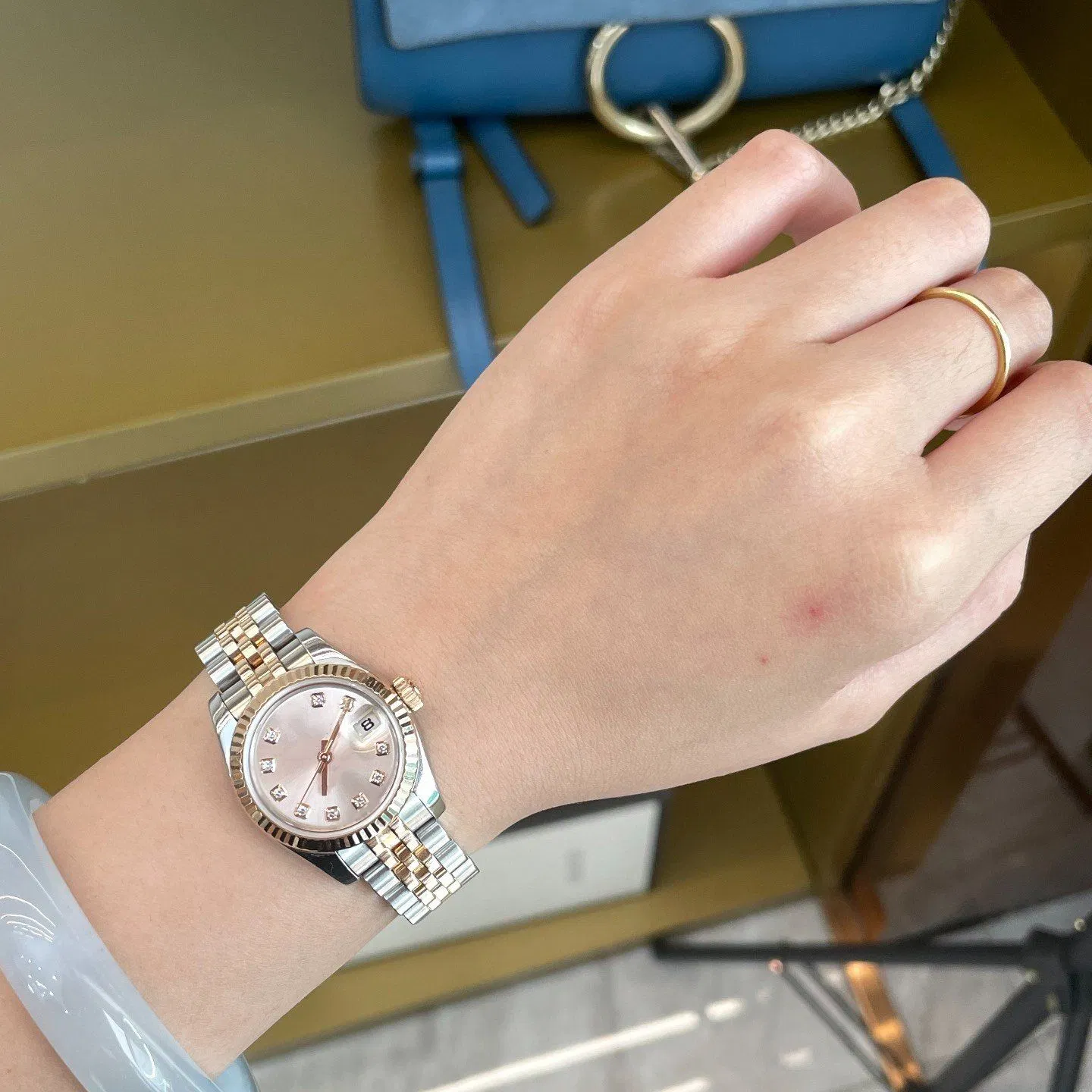 5A Lady Watch - 31mm Rose Gold 904L Stainless Steel Dial 31mm/41mm Diamond Calendar Mechanical Watch