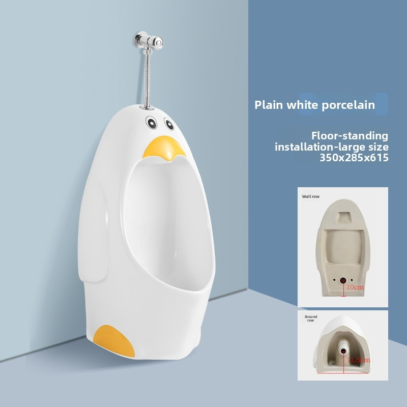 Stylish Floor-Mounted Urinal Ideal for Public Restroom Areas