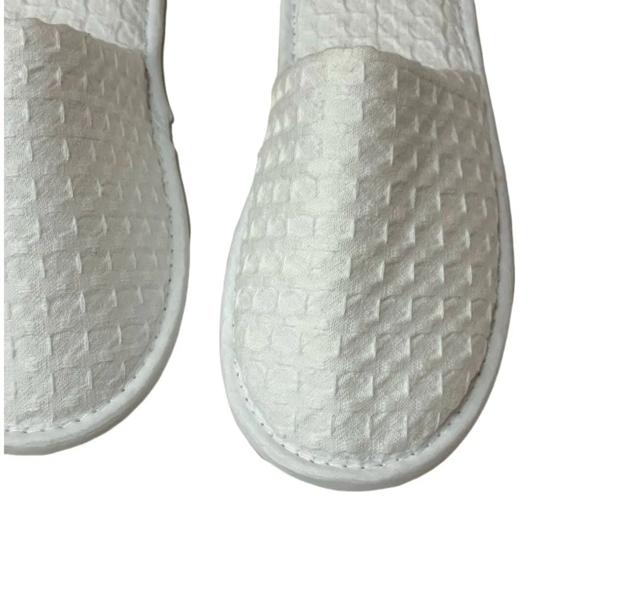White Waffle Hotel Slippers Are Non-Slip and Comfortable