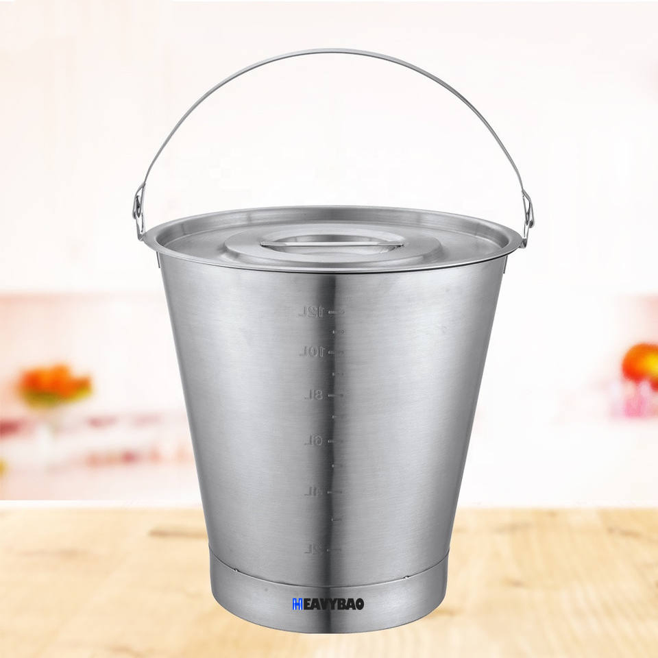in Stock Heavybao Stainless Steel Water Bucket Water Barrel Commercial Stainless Steel Barrel for Kitchen