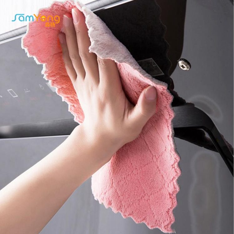 Edgeless Kitchen Towel Set Soft Absorbent Dish Towel Cute Haning Hand Towel