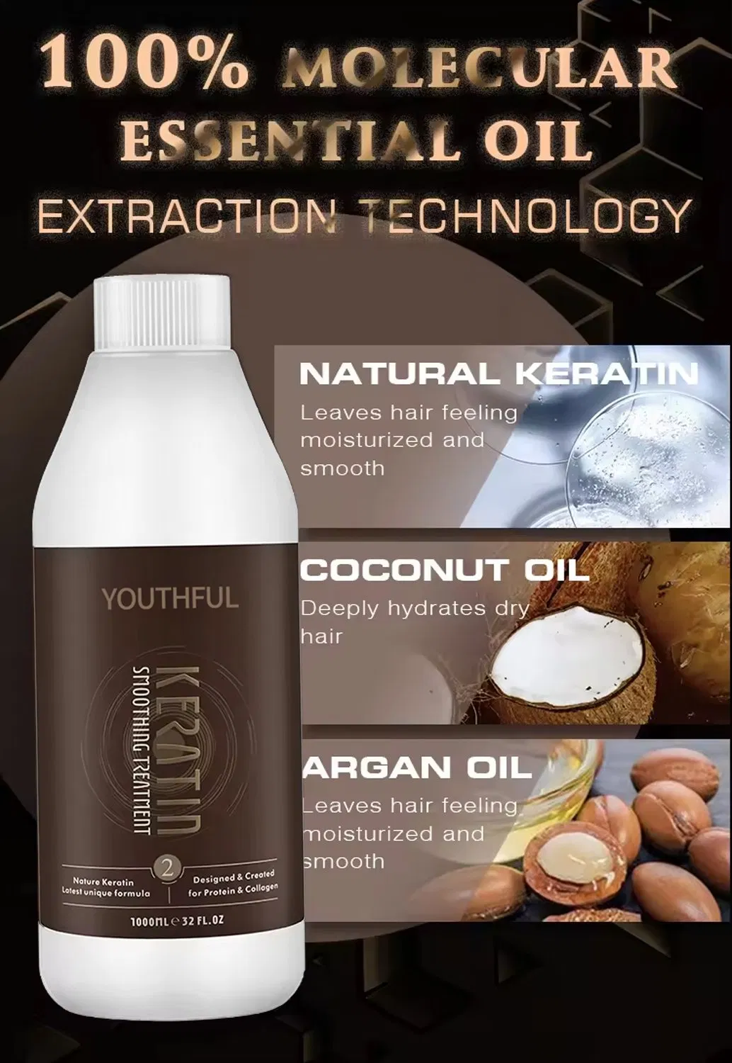 Organic Hair Care Keratin Hair Treatment Straightening Hair Protein Treatment Cream