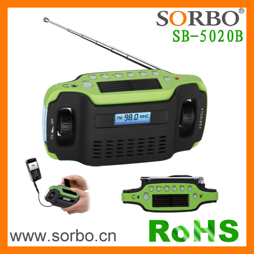 Радиофонарь с солнечной панелью и динамо-машиной