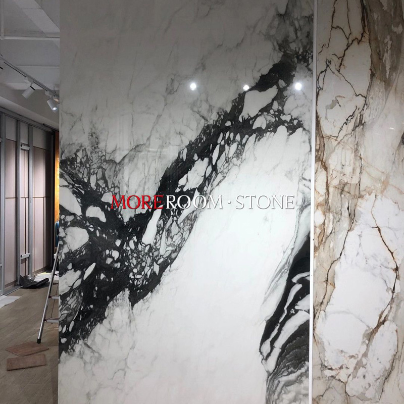 Bathroom Walls and Floors Calcatta Statuario Marble Big Slim Porcelain Ceramic Tiles