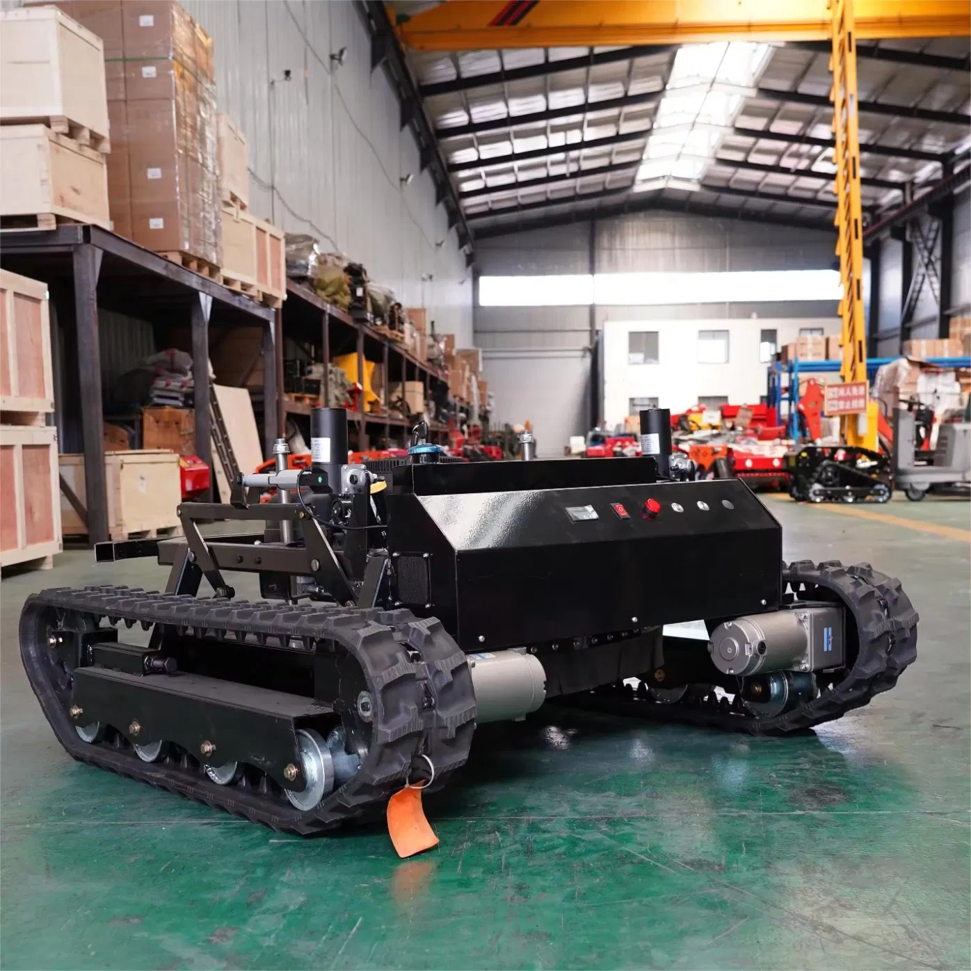 Free Shipping Rubber Crawler Robot Gasoline Self Propelled Garden Remote Control Lawn Mower for Sale