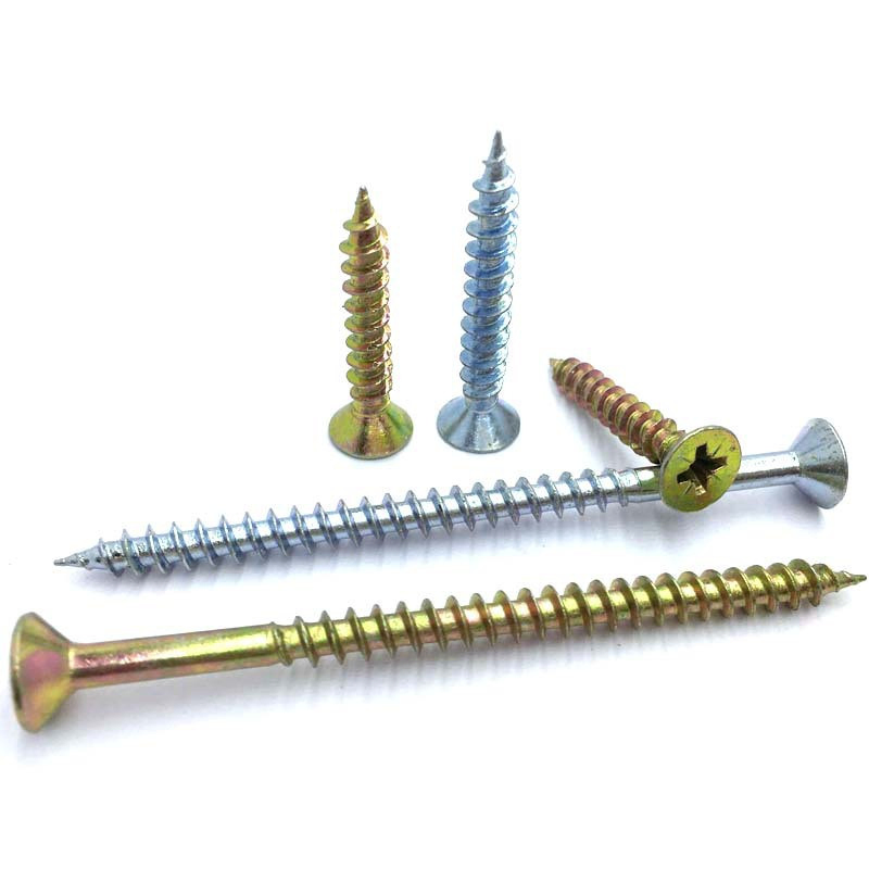 Yellow Zinc Plated Pozi Drive Chipboard Screw Sheet Metal Screw for Furniture etc