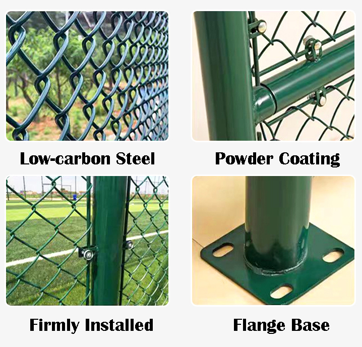 Galvanized Black Chain Link Fence for Sport Field