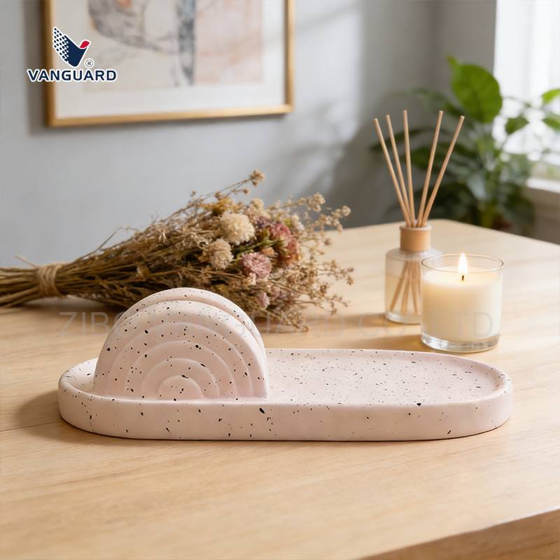 Керамическая подставка для ножей розовая