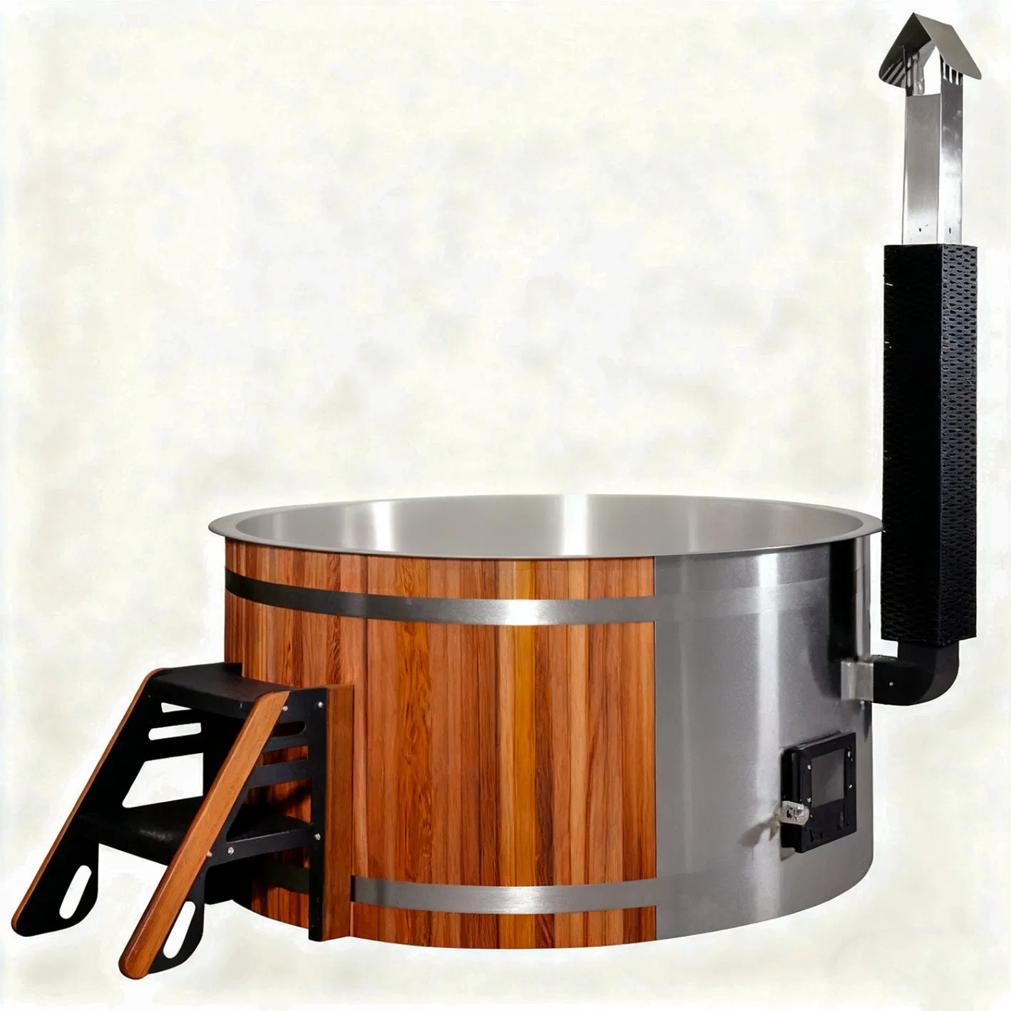 Wood Fired Hot Tub Outdoor Red Cedar Hot Tub SPA 4 Person Capacity Wood Fired Hot Tub / Outdoor SPA Barrels