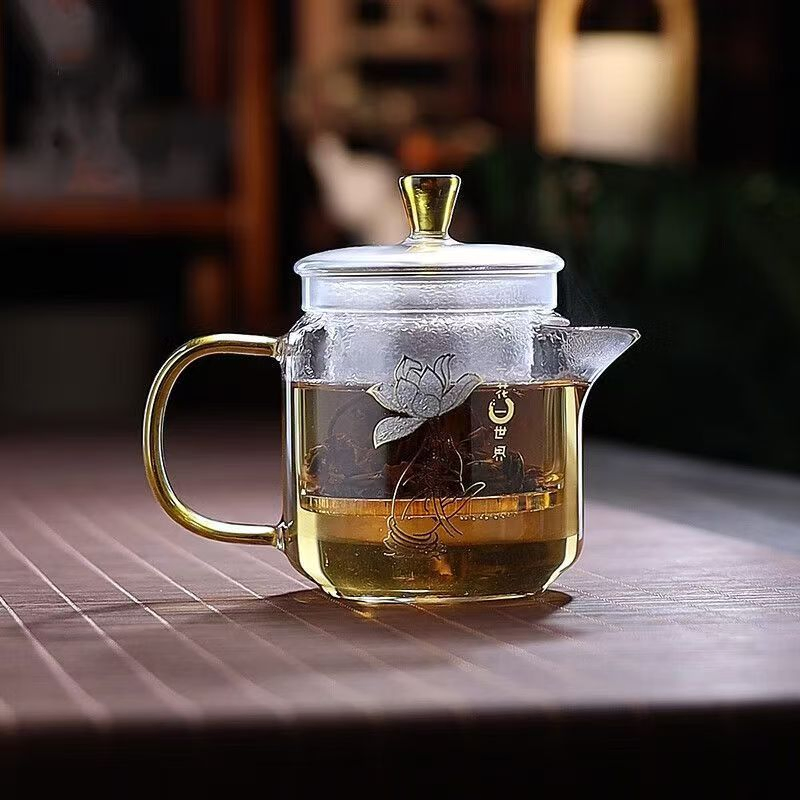 OEM 380ml Handmade Heat Resistant Borosilicate Glass Teaset Tea Glassware Cold Water Glass Kettle Teapot with Filter