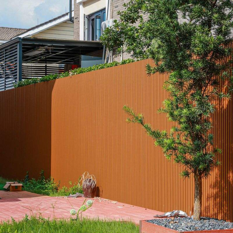 Easy Install WPC with Aluminum Post Foshan WPC Outdoor Fence Panel