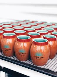 Customized Terra Cotta Cocktail Alcohol Liquor Ceramic Cantaritos Classic Terracotta Clay Authentic Mexican Cup