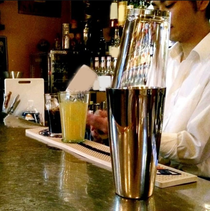 Bazooka Cocktail Mixing Glass Stainless Steel Keglevich Bar Shaker with Black Rubber Coating for Jewel of Russia St. Augustine Distillery