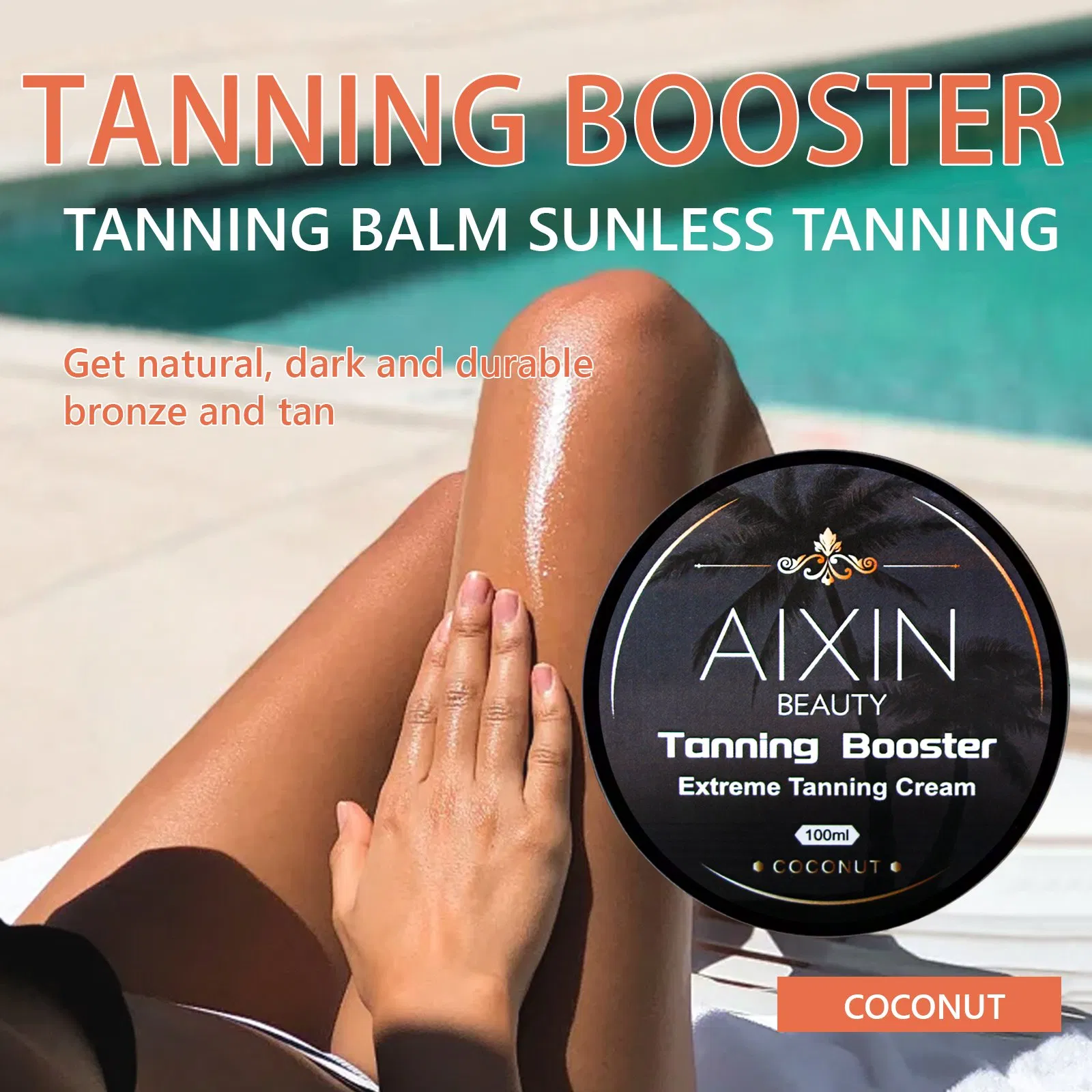 Beauty Cosmetics Skin Care Tanning Booster Moisten Without Drying Coconut Tanning Cream
