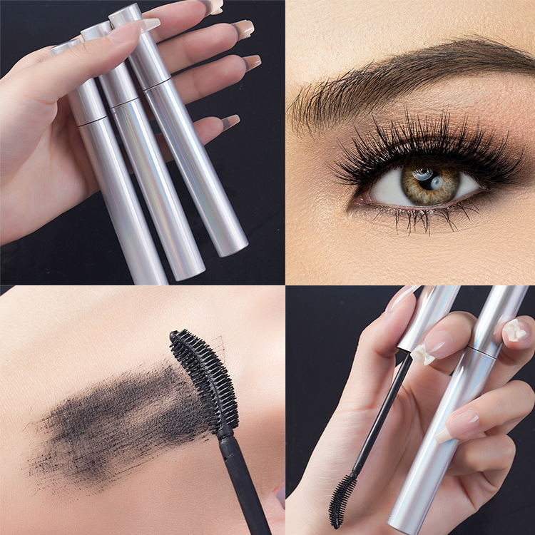 No Logo Silver & Rose Gold Tube 4D 5D Washable Fiber Eyelash Mascara