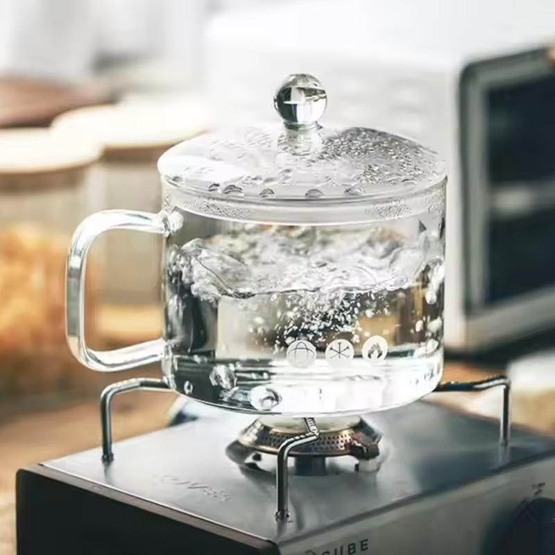 1300ml/1500ml Heat-Resistant Borosilicate Glass Cooking Pot Oven Stovetop Safe Transparent Cookware with Custom ODM/OEM Services Cooking Pot