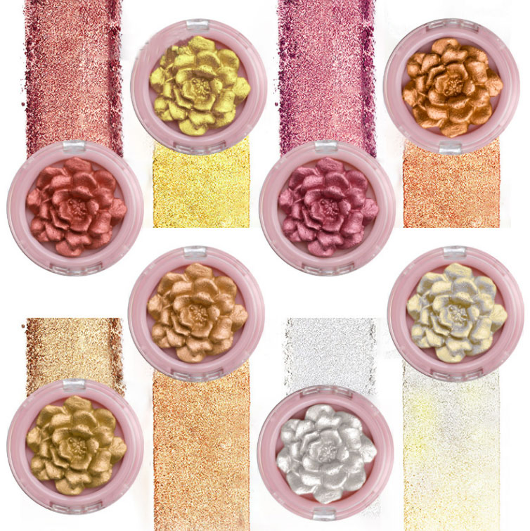 Rose Shape 8 Colors Face & Body Highlighter Custom Fanscinating Wholesale Price Highlight Flower