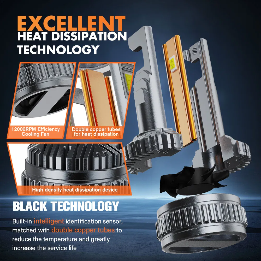 BKR GT-80 High Power 160W 13600LM LED Headlight Bulb Kit (H3/H4/H11/9005/9006) 6500K CANBUS Free