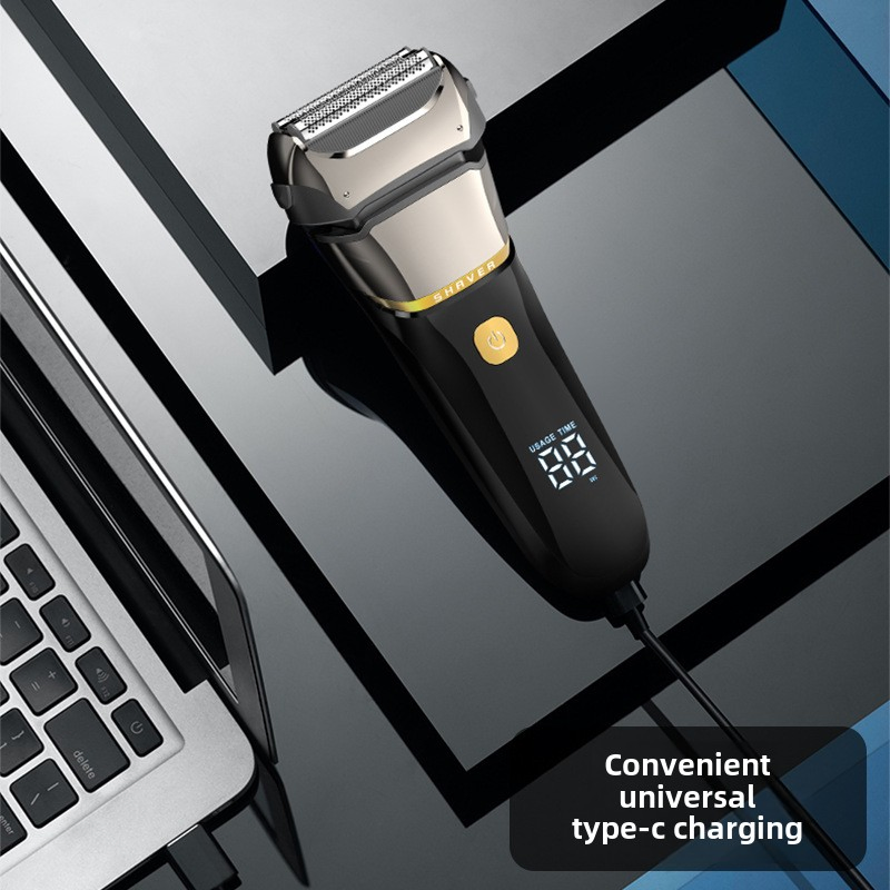 Travel Portable Smart Digital Display Electric Shaver Men's Reciprocating Shaving Razor