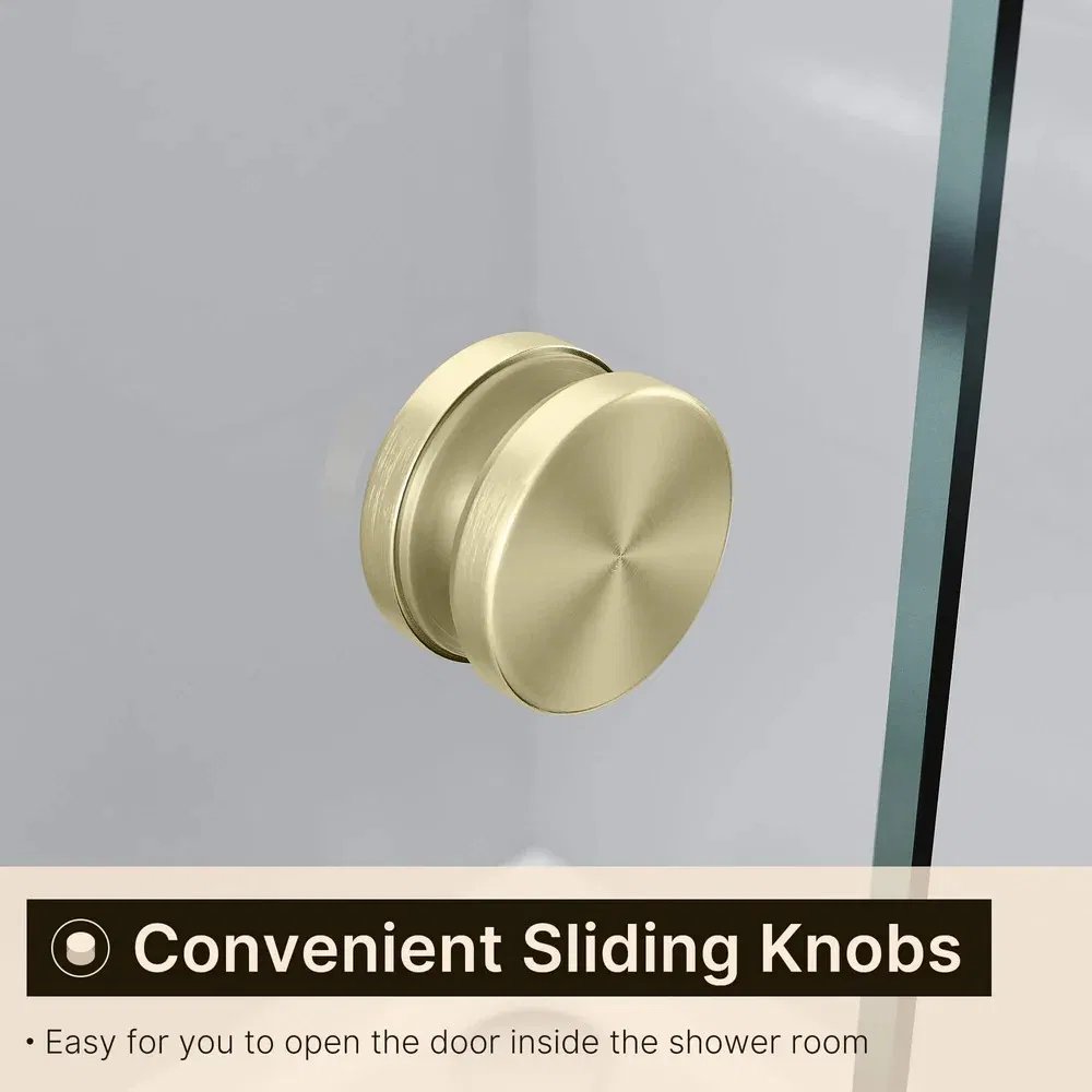 Sally SGCC Certified 6mm Brush Gold Bypass Double Sliding Shower Door