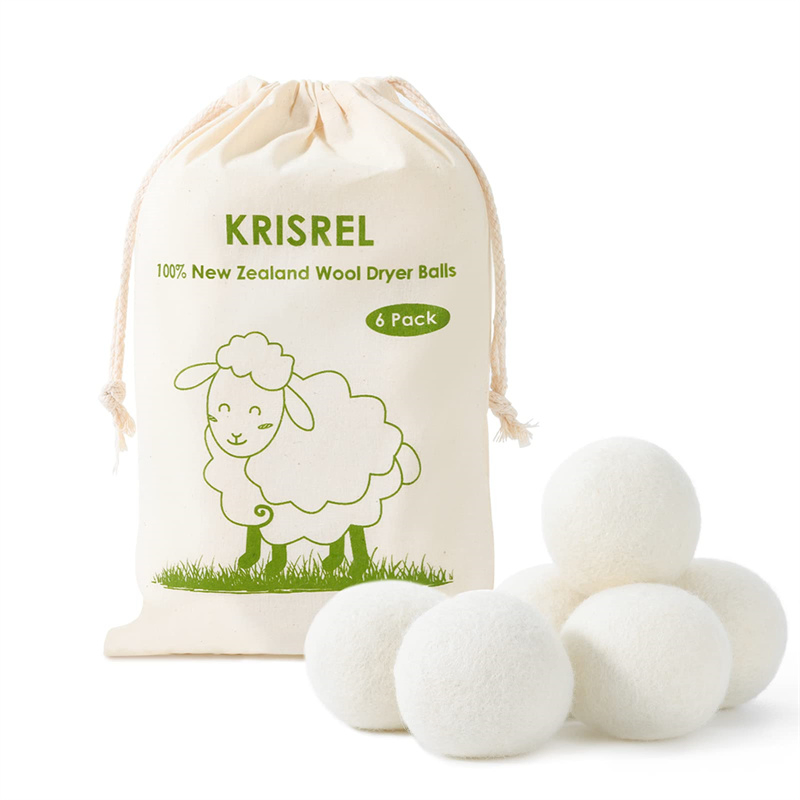 Factory Wholesale 6 Pack Eco Friendly Laundry Wool Felt Dryer Balls with Cotton Bag