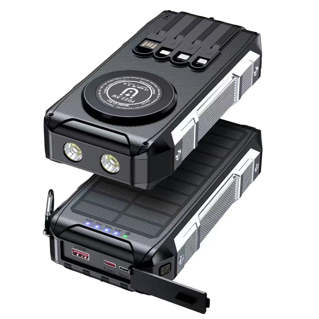 High Capacity Quick Charger 30000mAh Solar Mobile Power Bank Charger