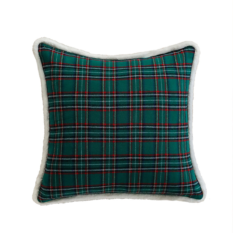 Dairui Festive Flannel Christmas Pillow Cases Soft Plaid Couch Cushions Xmas Decor Cozy Living Room Throw Pillows Bulk Order