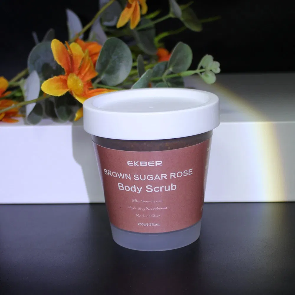Private Label Skin Natural Exfoliating Organic Brown Sugar Rose Body Scrub