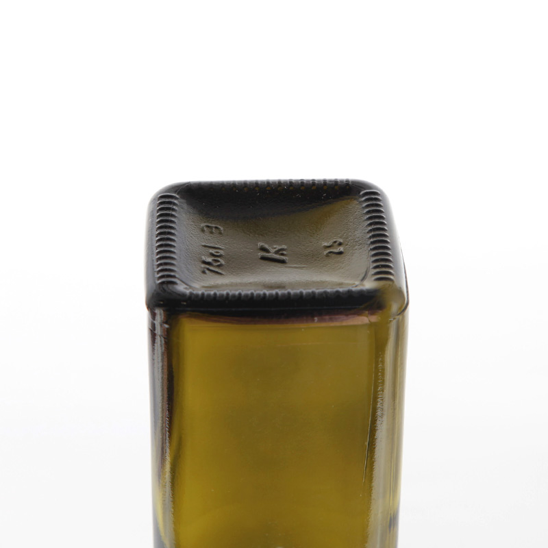 250ml 500ml 750ml Squar Custom Empty Green Beverage Glass Stackable Oliver Oil Bottle