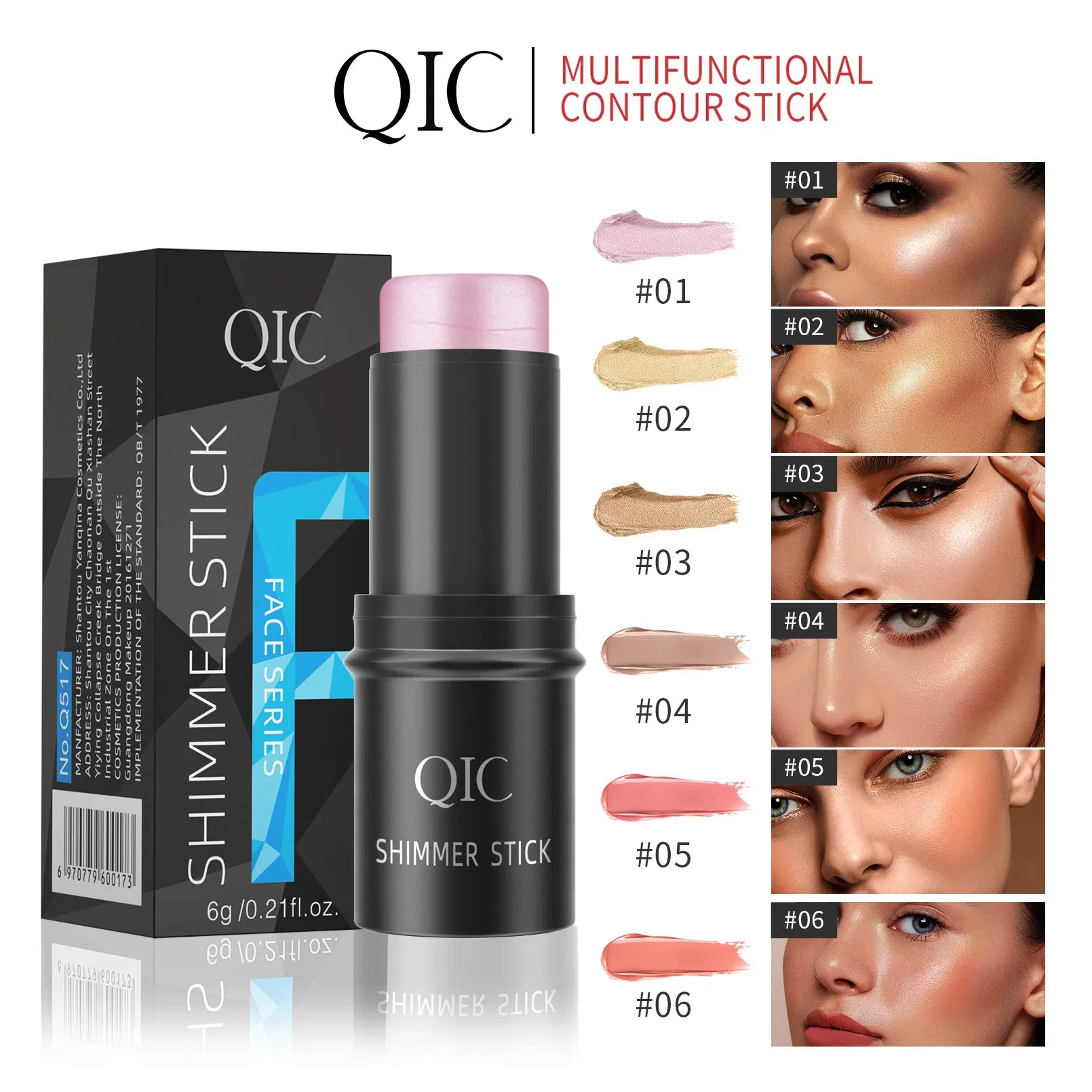 Makeup 6 Colors Long Lasting Cushion Concealer Contour Stick for All Skin Type