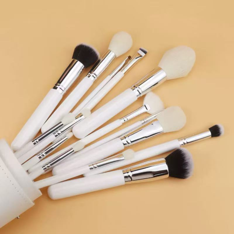 Cross Border Direct Eyeshadow Loose Powder Blush 15PCS White Makeup Brush Set