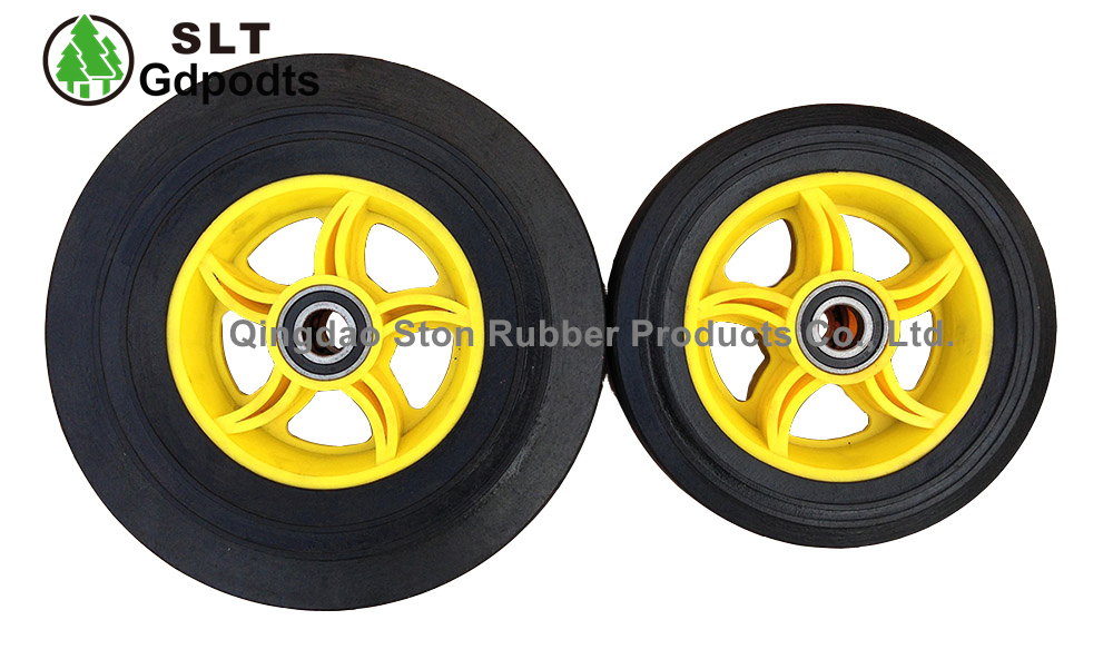 10-Inch Rubber Trolley Flat-Free Heavy-Duty Wheel