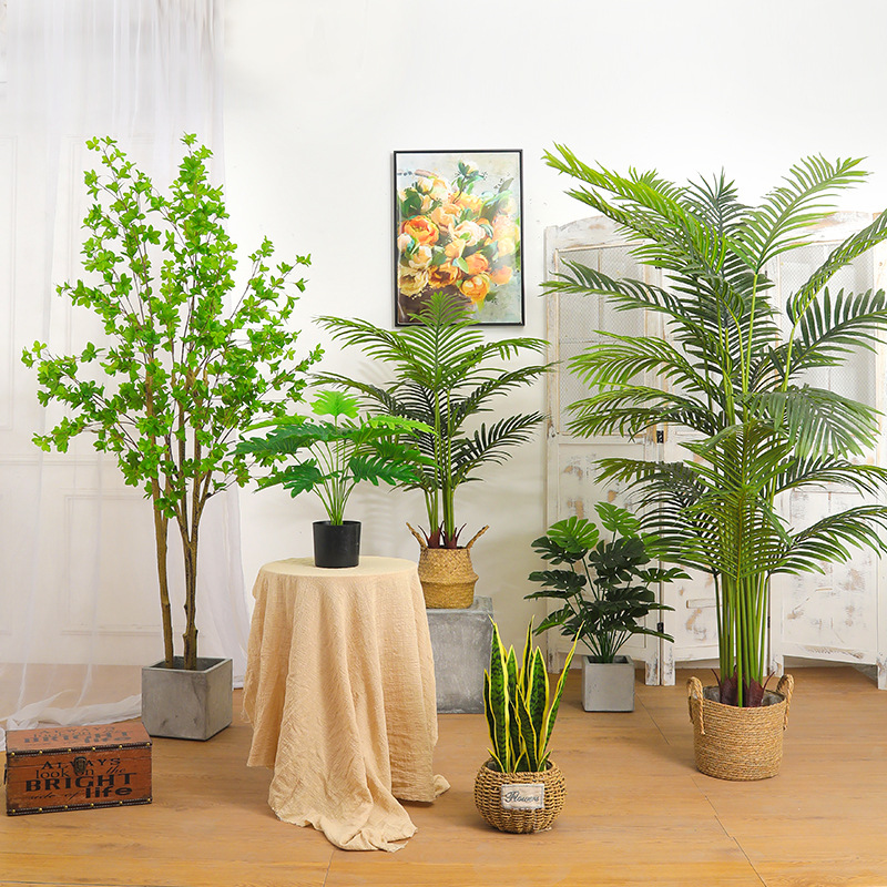 Растение банановое искусственное большое в горшке