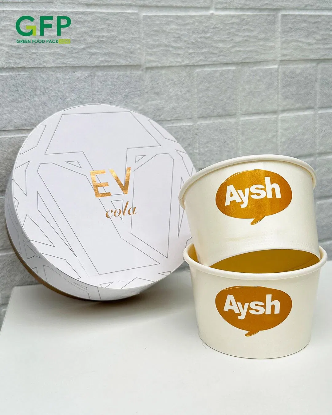 3oz 5oz 8oz Print Logo Disposable Paper Cup & Mug for Ice Cream