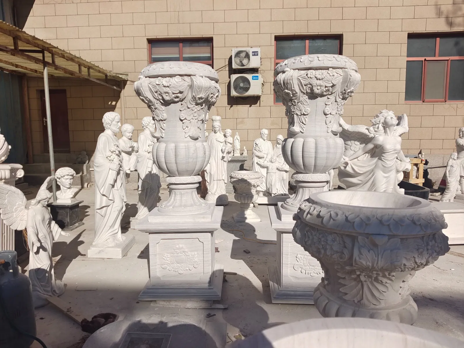 Natural Garden Stone Planter&White Marble &Granite Stone Flower Pot