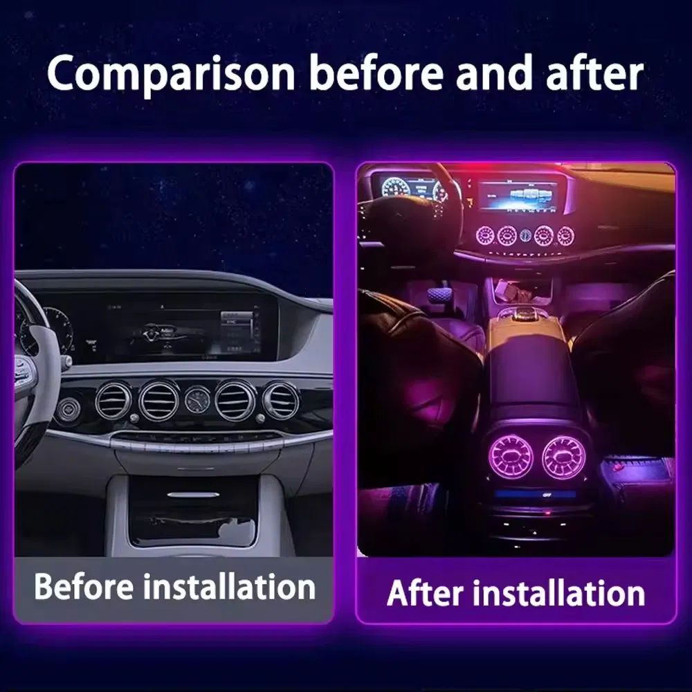 Светодиодная подсветка салона Mercedes-Benz GLE/GLS W167, RGB лента для воздуховодов и динамиков, 64 цвета
