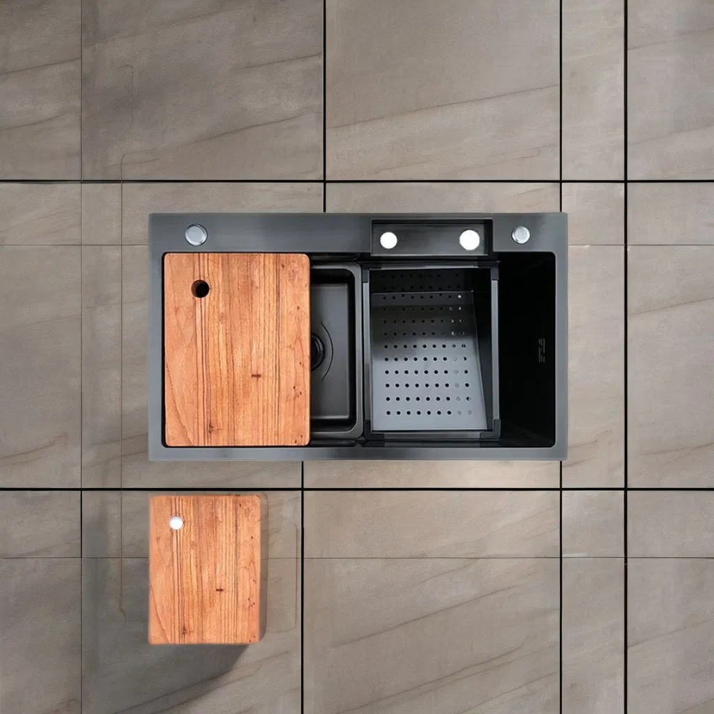Customized Multifunctional Stainless Steel Kitchen Sink 201/304 Handmade Triple Bowl Design