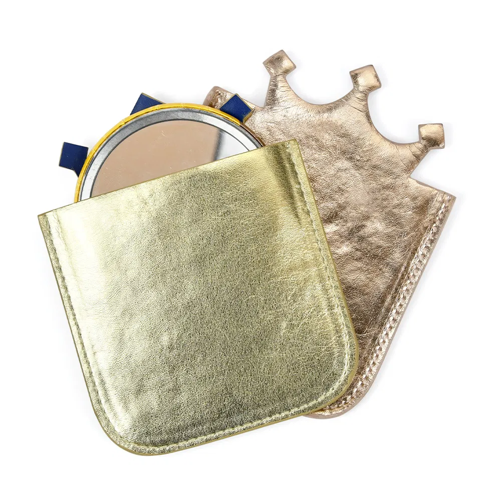 Round Cartoon Pocket Hand Mirror with All Kinds of Laser Bag