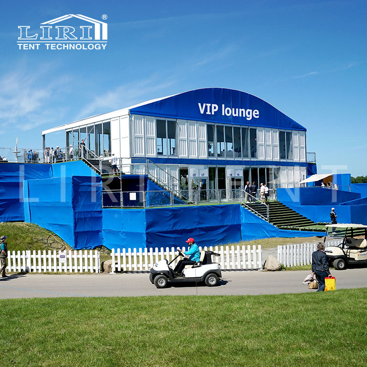 Prefabricated Large Arc Two Floor Decker VIP Lounge Tent Building for Sport Event
