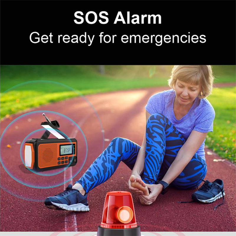 Портативная радиостанция с солнечной панелью и ручной зарядкой