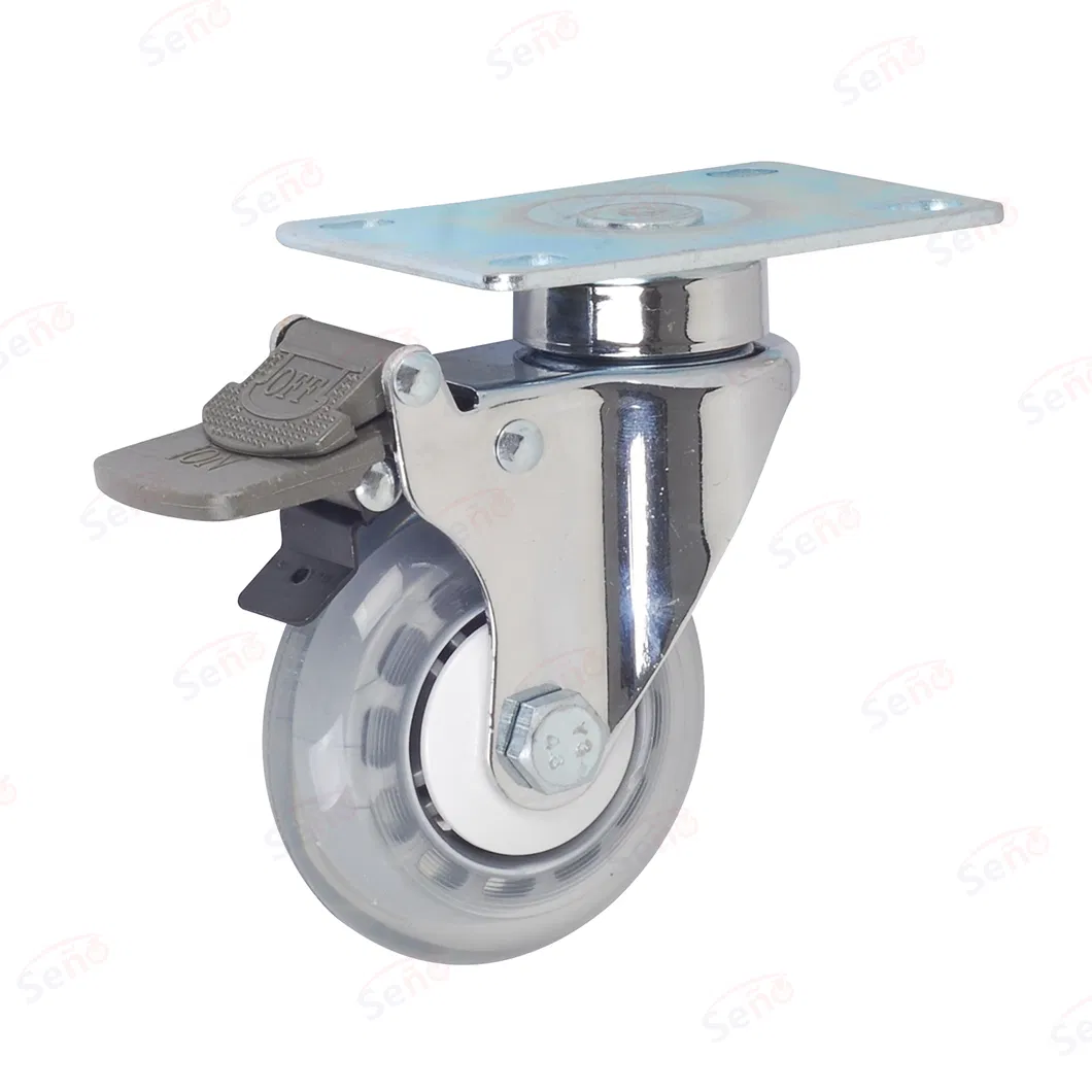 with/Without Wheel Cover ABS Medical Casters Polyurethane Hospital Anaesthesia Trolley Caster ODM
