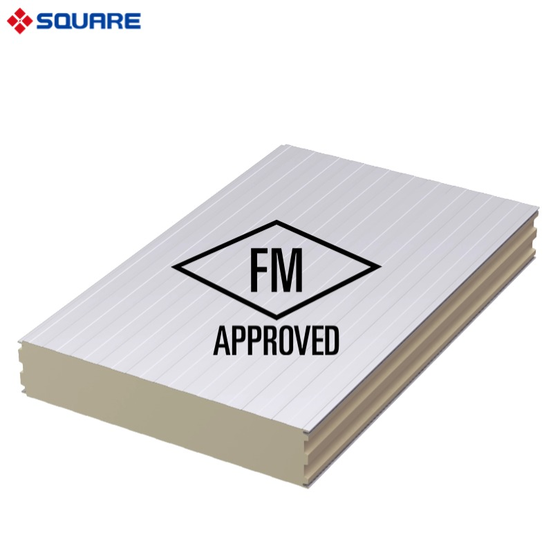Square Insulated Panels Fire Resistant FM Approvals Cold Room PIR Sandwich Panels
