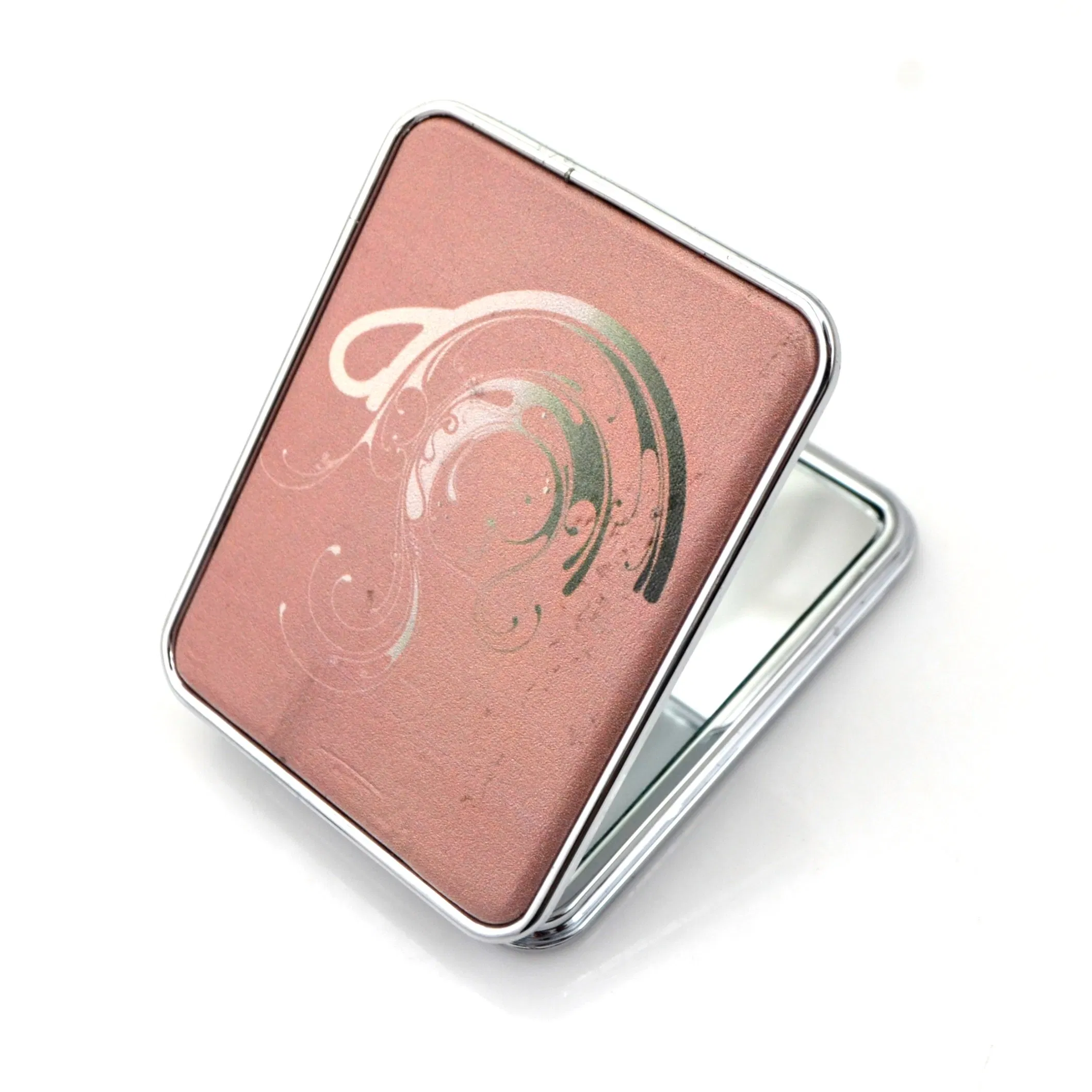 Leather Rectangle Makeup Cosmetic Pocket Mirror, Double Sides Magnifying Mirror