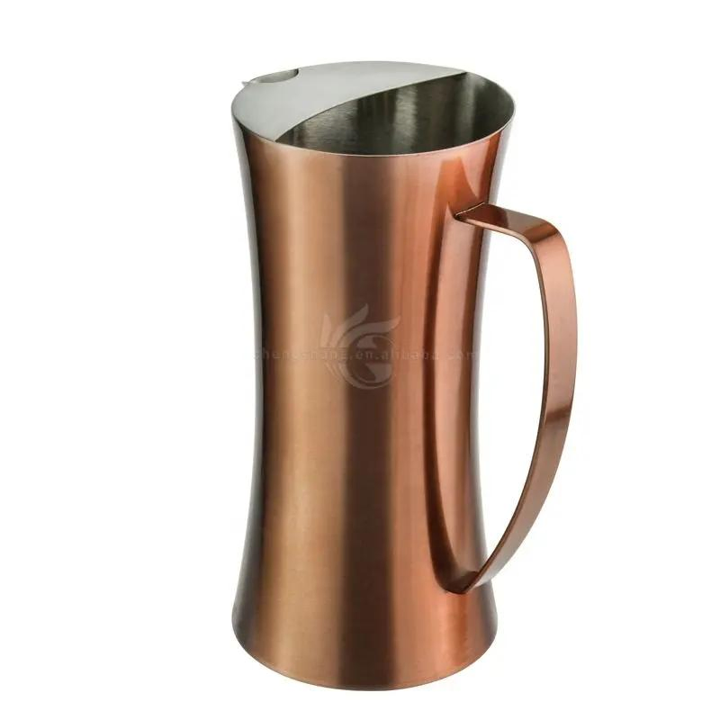 1.8L Water Pitcher Large Capacity Stainless Steel Water Pot Kettle Jug Cold Beverages Drink Juice Pot with Ice Guard