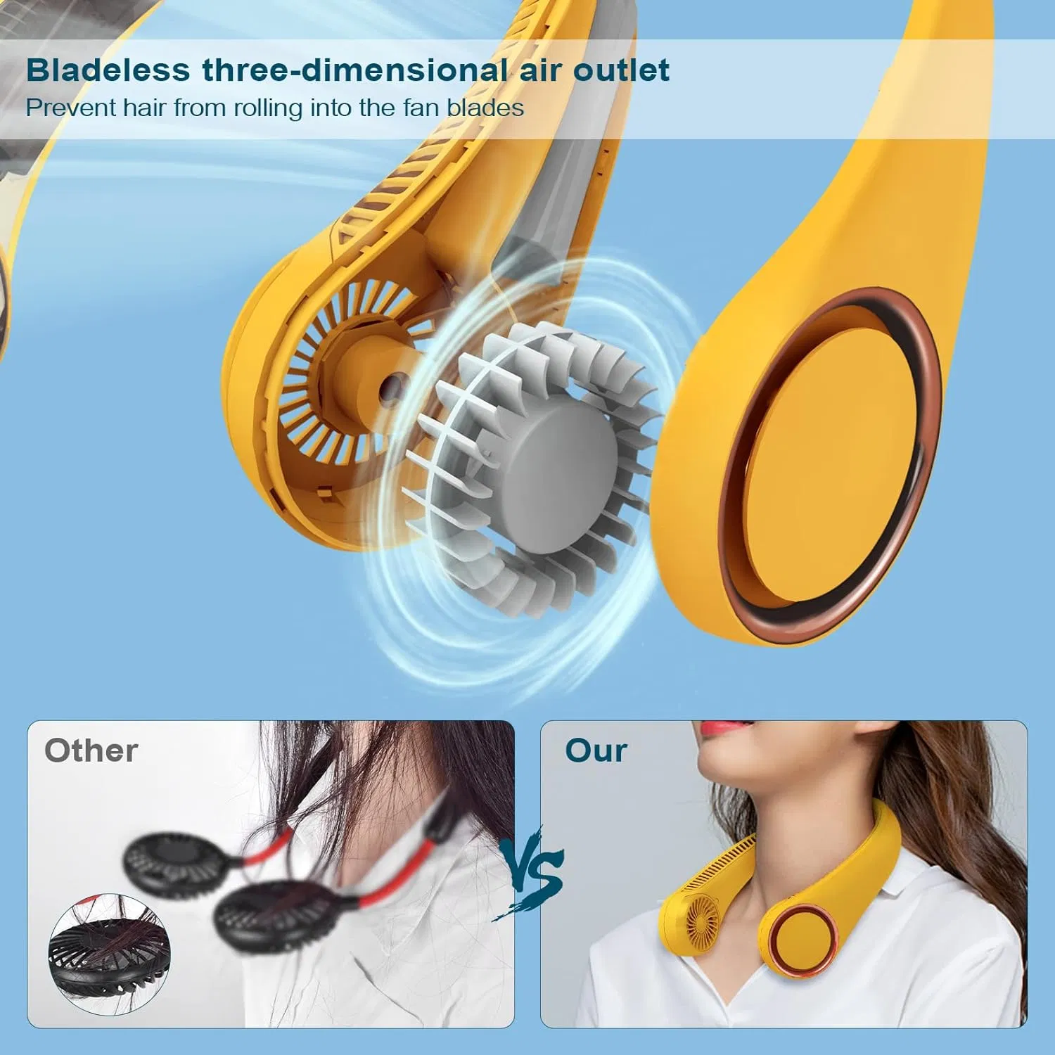 USB Charged Portable Bladeless Sport Neck Fan