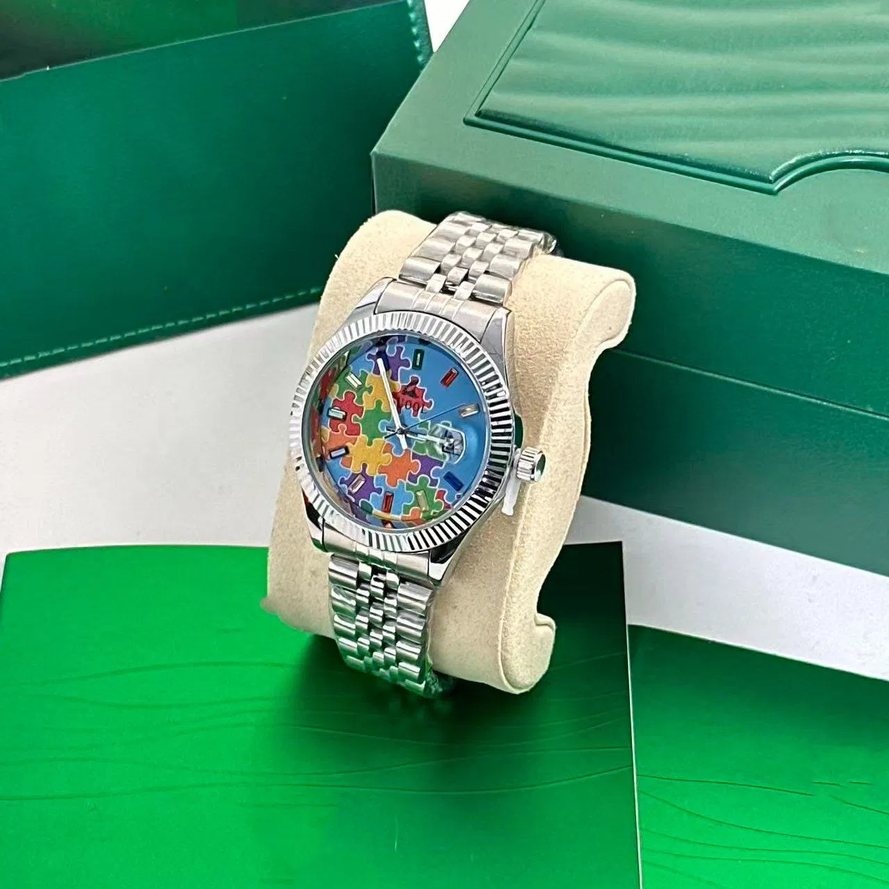 OEM Automatic Watch 904 Steel Case Sapphire Crystal Luxury Mechanical Nh35 Movement Custom Log